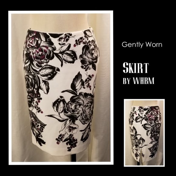 White House Black Market Dresses & Skirts - Floral Pencil Skirt w/back slit 0